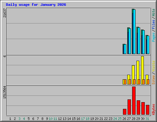 Daily usage for January 2026