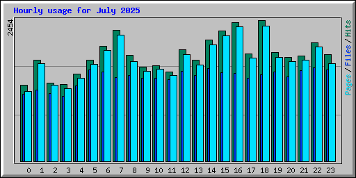 Hourly usage for July 2025